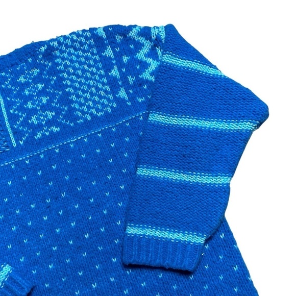 Free People Blue Wool Blend Snowy Day Oversized Pullover Sweater Women’s US M - Picture 8 of 10